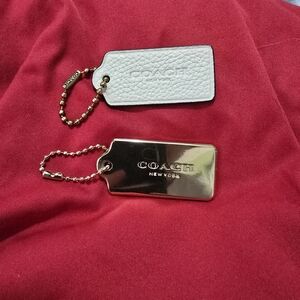Coach Gold and White Bag Tags